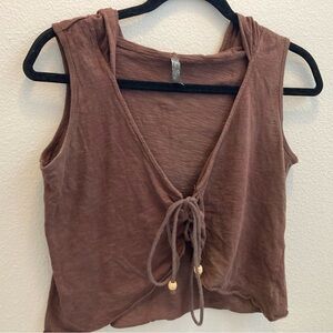 Hooded adjustable tie festival crop top. Fairy or boho chic!